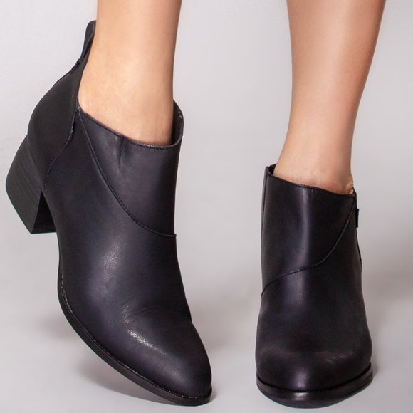 TOMS Shoes - Leilani Leather Bootie in Black